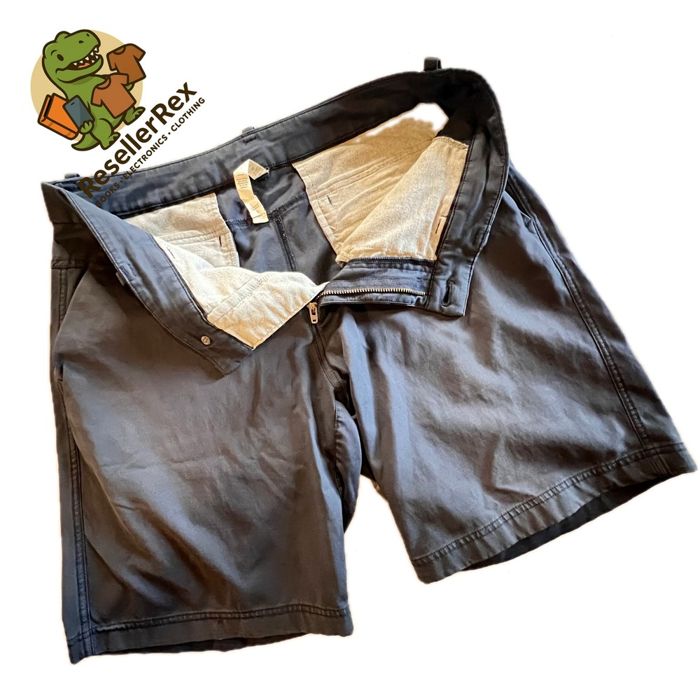 Lululemon Mens Shorts Size 34 Navy Casual Chino‎ Style Zip Fly